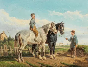 A Little Treat by Bernard Edouard Swebach Oil Painting