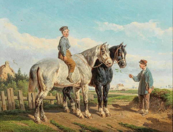 Main Product Photo of A Little Treat  Painting by Bernard Edouard Swebach