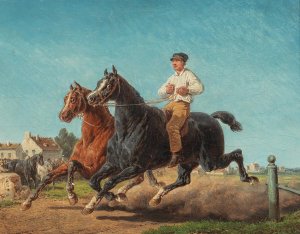At The Horse Market by Bernard Edouard Swebach Oil Painting