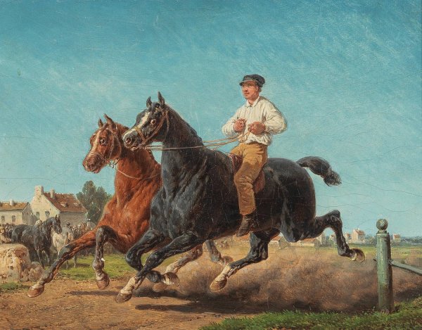 Main Product Photo of At The Horse Market  Painting by Bernard Edouard Swebach