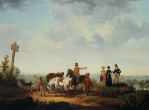 Meeting at the Crossroads by Bernard Edouard Swebach Oil Painting