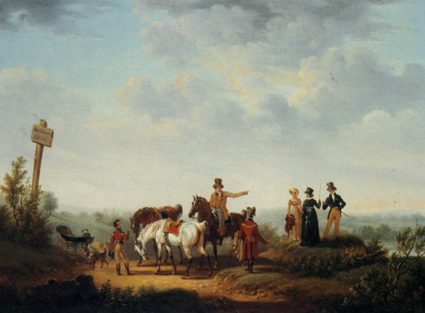 Main Product Photo of Meeting at the Crossroads Painting by Bernard Edouard Swebach