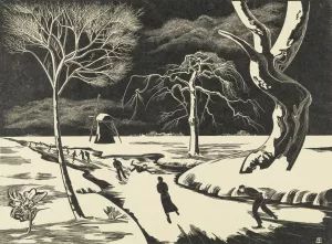 Wintergezicht, folio by Bernard Essers Oil Painting