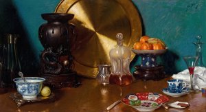 After Dinner by Bernard Hall Oil Painting