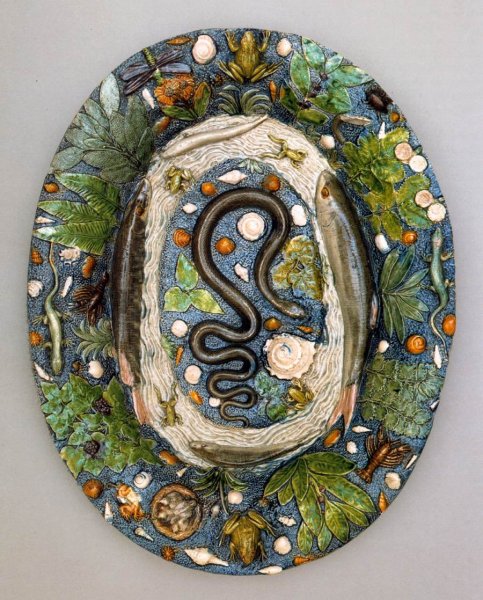 Main Product Photo of Foot-bowl in Rustic Style Painting by Bernard Palissy