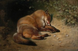 After the meal by Bernard Te Gempt Oil Painting