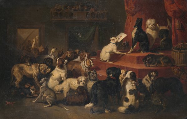 Main Product Photo of The Dog Request  Painting by Bernard Te Gempt