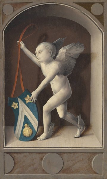 Putto with Arms of Jacques Coene  by Bernard Van Orley - Hand-Painted Oil Painting Reproduction