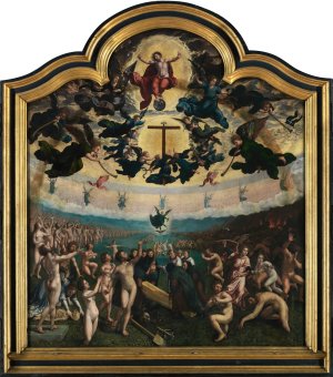 The Last Judgement and the Seventh Act of Mercy; Burying the Dead by Bernard Van Orley Oil Painting