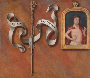 Trompe-l'oeil with Painting of The Man of Sorrows by Bernard Van Orley Oil Painting