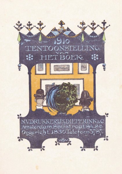Advertentie van de Amsterdamse steen- en boekdrukkerij Dieperink and Co  by Bernard Willem Wierink - Hand-Painted Oil Painting Reproduction