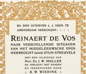 Advertentie voor Reinaert de Vos by Bernard Willem Wierink Oil Painting