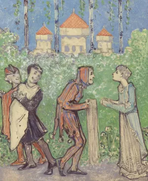 Vier figuren by Bernard Willem Wierink Oil Painting