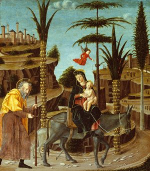 The Flight into Egypt by Bernardino Butinone Oil Painting