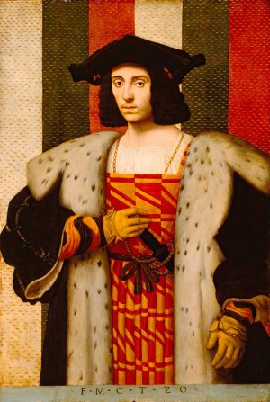 Gentleman Of The Trivulzio Family by Bernardino Dei Conti Oil Painting