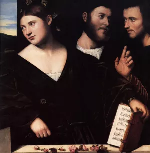 Allegory of Love Detail painting by Bernardino Licinio