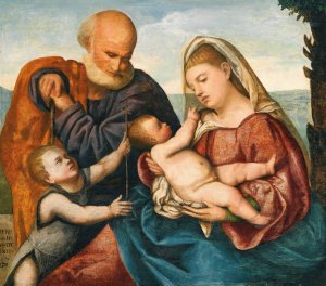 The Holy Family With The Infant Saint John The Baptist by Bernardino Licinio Oil Painting