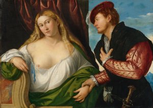 Woman Visited By Her Lover Oil painting by Bernardino Licinio