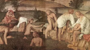 Girls Bathing Oil painting by Bernardino Luini