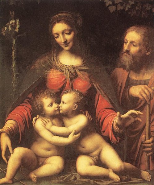 Main Product Photo of Holy Family with the Infant St John Painting by Bernardino Luini