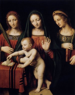 Madonna and Child with Sts Catherine and Barbara