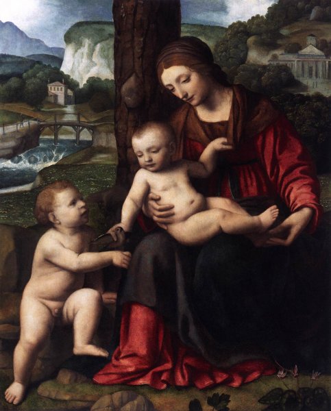 Main Product Photo of Madonna with Child and the Young St John Painting by Bernardino Luini