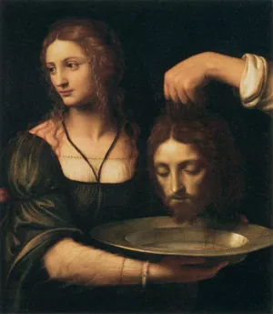 Salome Receiving the Head of St John the Baptist by Bernardino Luini - Oil Painting Reproduction