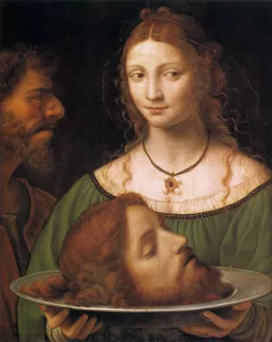 Salome with the Head of John the Baptist by Bernardino Luini Oil Painting