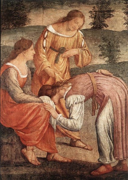 Main Product Photo of The Game of the Golden Cushion Detail Painting by Bernardino Luini
