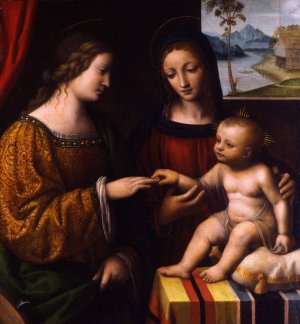 The Mystical Marriage of Saint Catherine by Bernardino Luini Oil Painting