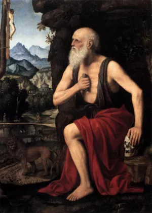 The Penitent St Jerome by Bernardino Luini Oil Painting