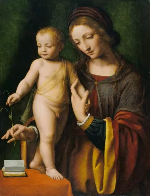 The Virgin and Child with a Columbine by Bernardino Luini Oil Painting