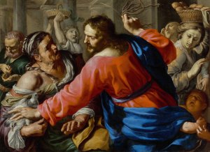 Christ Cleansing the Temple by Bernardino Mei Oil Painting
