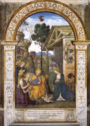 Adoration of the Christ Child Oil painting by Bernardino Pinturicchio