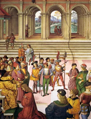 No. 3: Frederick III Crowning Enea Silvio Piccolomini with a Laurel by Bernardino Pinturicchio - Oil Painting Reproduction