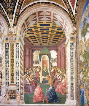 No. 4: Homage to Pope Eugenius IV in the Name of Emperor Frederick Oil painting by Bernardino Pinturicchio