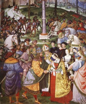 No. 5: Enea Silvio Piccolomini Presents Frederick III to Eleonora of Portugal Detail