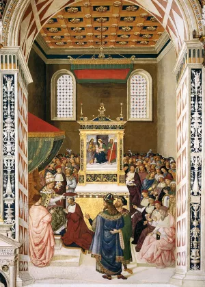 No. 6: Enea Silvio is Elevated to Cardinal by Bernardino Pinturicchio - Oil Painting Reproduction