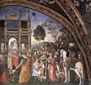 St Catherine's Disputation (detail) by Bernardino Pinturicchio Oil Painting