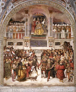 The Coronation of Pope Pius III by Bernardino Pinturicchio - Oil Painting Reproduction