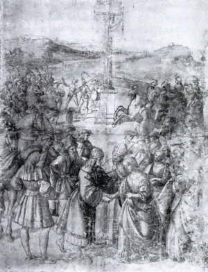 The Encounter between Frederick III and Eleonora of Portugal Oil painting by Bernardino Pinturicchio