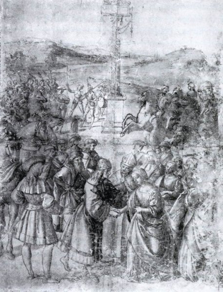 Main Product Photo of The Encounter between Frederick III and Eleonora of Portugal Painting by Bernardino Pinturicchio