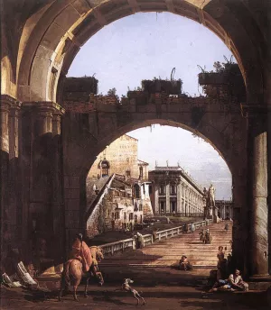 Capriccio of the Capitol by Bernardo Bellotto - Oil Painting Reproduction