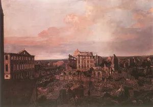 Dresden, the Ruins of the Pirnaische Vorstadt Oil painting by Bernardo Bellotto