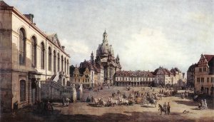 New Market Square in Dresden from the Judenhof