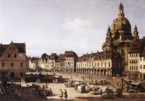 New Market Square in Dresden by Bernardo Bellotto - Oil Painting Reproduction