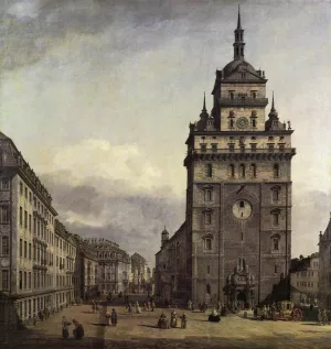 The Kreuzkirche in Dresden by Bernardo Bellotto - Oil Painting Reproduction
