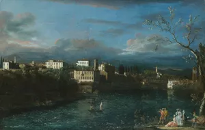 Vaprio d'Adda by Bernardo Bellotto Oil Painting