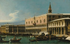 Venice, A View Of The Molo, Looking West, With The Palazzo Ducale And South Side Of The Piazzetta by Bernardo Bellotto Oil Painting