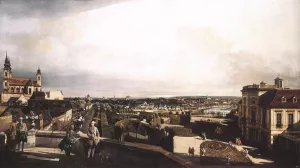 Vienna, Panorama from Palais Kaunitz by Bernardo Bellotto - Oil Painting Reproduction